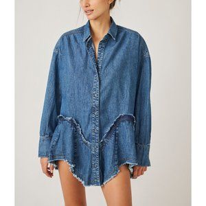 🆕 FREE PEOPLE Freya Denim Tunic / Medium Indigo Wash